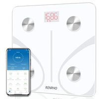 RENPHO Bluetooth Body Fat Scale Smart BMI Scale Digital Bathroom Wireless Weight Scale, Body Weight Scale with Smartphone App 396 lbs Digital Weight Scale, White