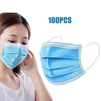 100 PCS Disposable Face Mask 3-ply Personal Protection dust-Proof Anti Spittle No Eye Mask for Ear Loop