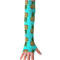 Pineapples On Turquoise Arm Sleeves, Cool Arm Sleeves UV Protection For Men Women Youth Arm Warmers For Cycling Golf Baseball Basketball Tattoo Cover Elbow Sleeves