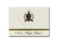 Signature Announcements Novi High School (Novi, MI) Graduation Announcements, Presidential style, Basic package of 25 with Gold & Black Metallic Foil seal