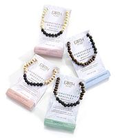 Custom Candle Co Earth Luxe Aromatherapy Bracelet & Essential Oil Asst. (Black/White Rosemary)