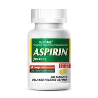 HealthA2Z Aspirin 81mg Low Strength, Enteric Coated, 300 Tablets, Compared to Bayer Active Ingredient