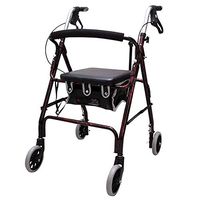 Rollator Walker with Seat and Backrest, Adjustable Handle Height, Removable Storage Bag and a Durable Lightweight Frame That Easily Folds While Supporting up to 114kg