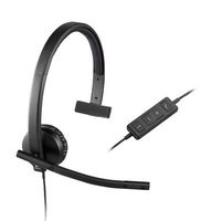 Logitech USB Headset Mono H570e - Mono - USB - Wired - 31.50 Hz - 20 kHz - Over-The-Head - Monaural