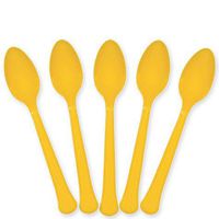 Extra Heavy Weight Plastic Spoons | 20ct (Yellow Sunshine)