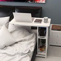 Hospital Bed Table with Wheels, Mobile Desk Cart, Computer Desk with Smooth & Lockable Casters, Bed Trays for Eating Medical Or Household (Color : D)