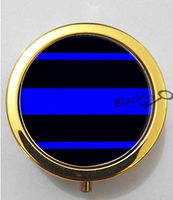 BlackKey Color Blue and Black Line Patten 3-Compartment Decorative Pocket Gift Box Case Organizer for Pill, Color 2 -544