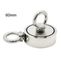 Overstep Double-Sided Round Neodymium Magnet Deep Water Salvage Artifact Double-Sided Magnetic Lock Screw Double Hole Fish Magnetic Fishing Underwater Treasure Hunt 80Kg / 120Kg / 150Kg