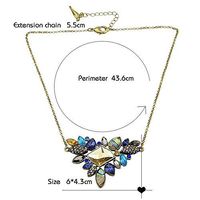 Fashion Colorful Rhinestone Necklaces Pendants Boho Flower Necklace Antique Gold Woman Pretty Bright Cute For gift Simple Cheap Elegant Women Aesthetic