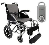 Karman S-Ergo 115 Ergonomic Transport Wheelchair | S-Style Seat Size 16" X 17" | Wire Break & Standard Swing Away Legrest | Frame Color - Silver & Free Silver Safety Alarm!