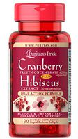 Puritan's Pride Cranberry Fruit Concentrate Plus Hibiscus Extract 6250 mg / 50 mg-90 Softgels