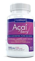 All Natural Acai Berry Capsules | Pure Fat Burner Acai Extract Supplement for Diet, Weight Loss and Detox | Loaded with Antioxidants, Non GMO and Wild Harvested from Brazil, 515mg, 60 Capsules