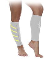 Gabor Fitness Graduated 20-25mm Hg Compression Running Leg Sleeves, Large, White