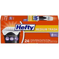 Hefty Flap Tie Medium Trash Bags - 8 Gallon, 24 Count