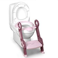 Portable and Beautiful Toilets Suitable for Children, Baby Toilet Seat Cover, Stairs, Children's Toilet Ring, Cushion Chair, Potty Training, Children's Toilet Easy to Clean (Color : A)