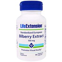Standardized European Bilberry Extract 100 mg, 90 Vegetarian Capsules Pack of 2