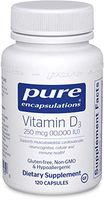 Pure Encapsulations - Vitamin D3 250 mcg (10,000 IU) - Hypoallergenic Support for Bone, Breast, Prostate, Cardiovascular, Colon and Immune Health - 120 Capsules