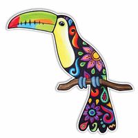Toucan Sticker Colorful Tropical Bird Car Decal by Megan J Designs - Laptop Sticker Window Vinyl Sticker