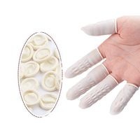 100 Pcs Disposable Latex White Finger Cots - Tattoo Beauty Nail Anti-static Finger Protector Rubber Gloves