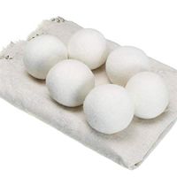Nubstous 6Pack Wool Dryer Balls Reusable Tumble Dryer Ball Natural Fabric Softener with Linen Pouch 7cm White