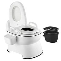 GHzzY Portable Bedside Toilet for Children,Elderly,Pregnant Women & Disabled - Portable Travel Toilet for Camping & Hiking,White