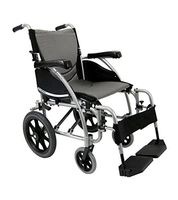 New Karman S-Ergo 115 ( S-115F20SS-TP ) Ergonomic Transport Wheelchair with Swing-Away Footrests in Silver, 20" Seat Width