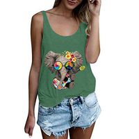 Futurelove ⭐ Women's Elephant Print Tank Top, Cute Tank Tops for Women Sleeveless Running Tank Top Exercise Gym Shirts