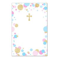 30 Blank Cards Invitations Thank You Cards Confetti Baptism + 30 White Envelopes