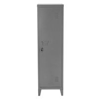 HouseinBox Office Lab Standing Metal Locker Storage Cabinet 3-in-1 Shelves Door Lockable 137cm Height,Dark Grey