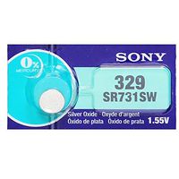 Sony 329 (SR731SW) 1.55V Silver Oxide 0%Hg Mercury Free Watch Battery (6 Batteries)