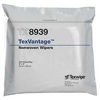 TexVantage TX8939 Polyester/Cellulose Nonwoven Wiper, 9 in x 9 in; 1 Bag