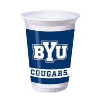 Creative Converting 8 Count Byu Cougars Printed Plastic Cups, 20-Ounce