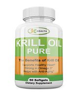 GIK Health Krill Oil - with Free eBOOK – 100% Pure Cold Pressed Antarctic Krill Oil Capsules – Krill Oil with Omega 3’s EPA, DHA, Astaxanthin – Non-GMO 500mg Krill Oil, 60 Capsules - Made in The USA