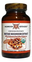 Maitake Mushroom Organic Extract 40% Polysaccharide Potency Mushroom Defenders 120 Veg Cap