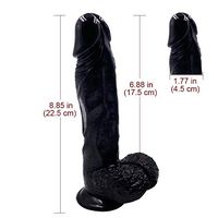 STZDQ 8.85in Adult Oversized with Suction Cup Cock Bendable Advanced Body Massage Relax (Color : Black) (Color : Black)