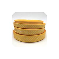 5Yards Grosgrain Ribbon Printing Polka Dot Hair Bow Party Christmas Wedding Decoration DIY Gift Wrapping,Yellow,15mm