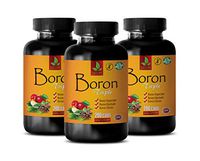 Testosterone Booster for Men Pills - Joint and Bone Supplement for Men - Boron Triple Dietary Supplement - Pure Boron Supplement - 3 Bottles 600 Capsules
