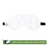 LilySilk raw Silk Sleep Mask with Adustable Straps 100% Mulberry, Both Side Silk, Super Soft and Smooth Silk Eye Mask, White