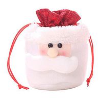 SEniutarm Christmas Drawstring Candy Bag Snowman Elk Santa Pouch Tree Decor Bag Santa Claus #