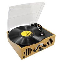 Upgraded Version Vintage Record Player - Classic Vinyl Player, Retro Belt-Drive Turntable With Three Speeds and AM/FM Radio, 45 RPM Adapter - Pyle PVNTTR22