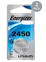 Energizer CR2450 Lithium Battery, 3v ECR2450, 2 PK