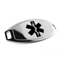 My Identity Doctor - Custom Engraved Medical ID Tag 316L Steel Medium - Black