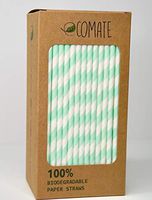 EcoMate 200 Biodegradable paper straws -%100 eco-friendly straws - Mint Green