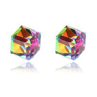 Cicitop 1 Pair Weight Loss Earrings Stud Colored Cube Earrings Healthy Stimulating Acupoints Stud Magnetic Therapy (Colorful)