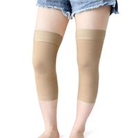 uxcell 1 Pair Size XXL Skin Color Warm Stretchy Knee Support Compression Sleeves Protector Wrap Brace Silicone Pads Band