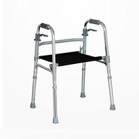 Mesurn Old Man Walker/Stand-Type Walking Stand/Lower Limb Walking Frame Aluminum Alloy Folding Adjustable with Seat Lightweight Elderly Hiking Assistant Size:63 * 44* (74-92) cm