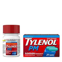 Tylenol PM Extra Strength Pain Reliever & Sleep Aid Caplets with 500 mg of Acetaminophen, 24 ct