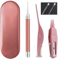 Earwax Removal Tools, LED Flash Light Earwax Spoon & Nose Cleaning Tweezers Clip, Ear and Nose Cleaner Kit with Storage Box, Kids Baby Adult Safety Ear and Nose Care Accessories