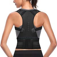 Back Brace Posture Corrector Fully Adjustable Support Belt Magnetic Support and Lumbar Lower Back Brace Provides Back Pain Relief (Black, X-Large)