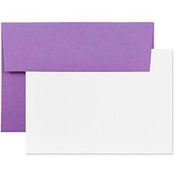 JAM PAPER Blank Greeting Cards Set with Envelopes - A7-5 1/4 x 7 1/4 - Brite Hue Recycled Violet - 25/Pack